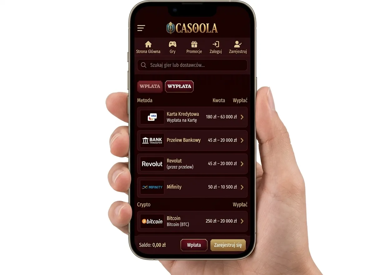 Ekran mobilny Cassoola Kasyno